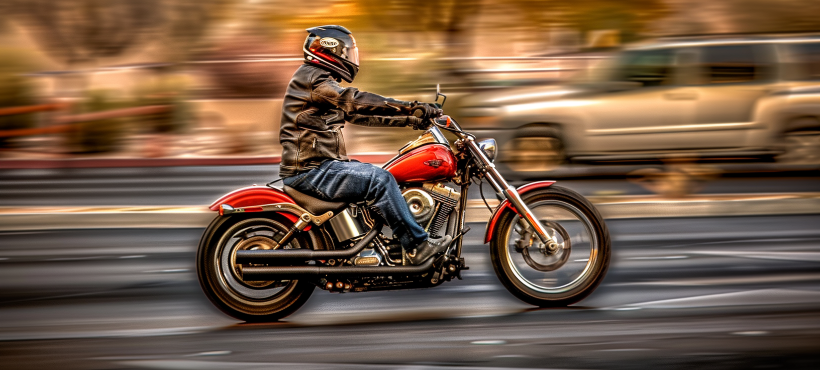 motorcycle rider on the road